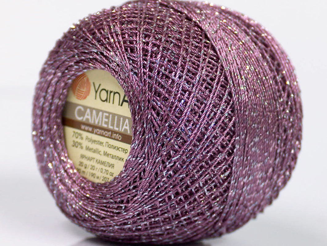 Camellia Fine Crochet Thread:  Lilac/Silver