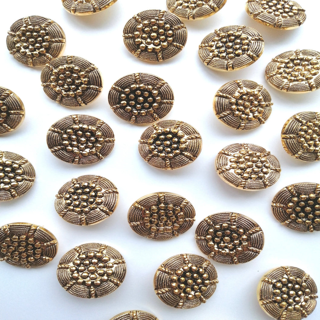 Round Gold Button - (25mm/20mm/15mm/10mm)