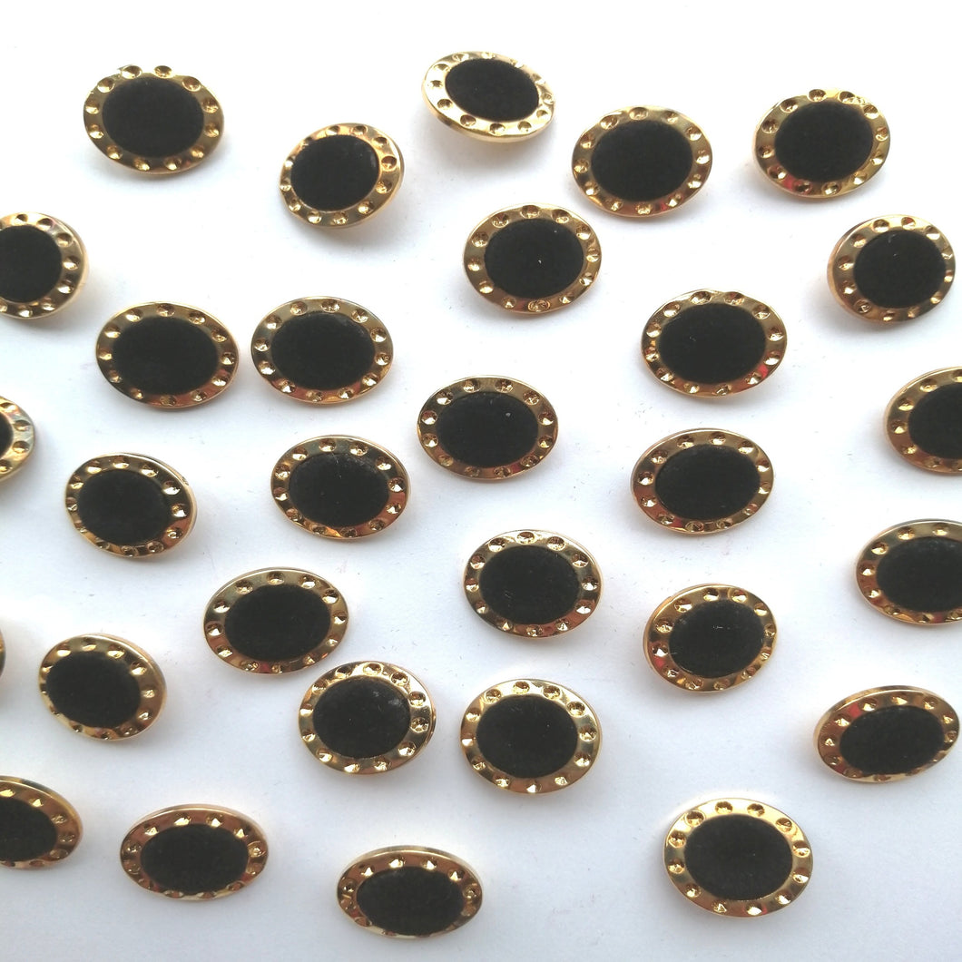 Gold/Black Round Button (18mm/15mm)