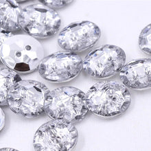 Load image into Gallery viewer, White Clear Rhinestone Button (15mm)
